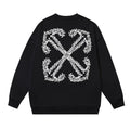 Off-White Black Dense Graffiti Typography Arrow Crewneck Sweatshirt