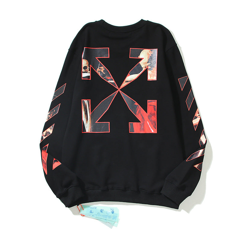 Off-White Black Renaissance Portrait Arrow Crewneck Sweatshirt