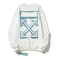 Off-White White Blue Blueprint Arrow Crewneck Sweatshirt