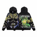 Vale Forever Valley Dreams Skull & Glowing Hands Graphic Vintage Wash Full-Zip Hoodie